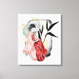 Impressão Em Tela linda garota Geisha japonesa