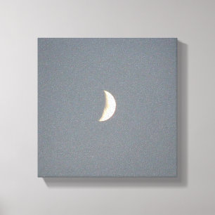 Impressão Em Tela Linda Lua Crescente em Tela ao Crepúsculo
