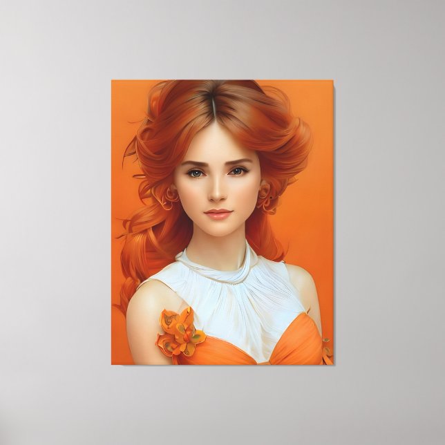 Impressão Em Tela Linda mulher de longa distância no modelo de moda  (Frente)