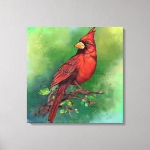 Impressão Em Tela Linda pintura de pássaro vermelho Norte