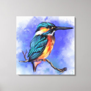 Impressão Em Tela Linda pintura de pássaros de Kingfisher