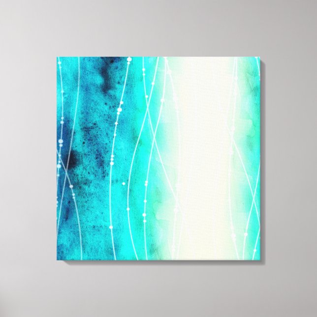 Impressão Em Tela Linda tela azul verde pintada (Frente)