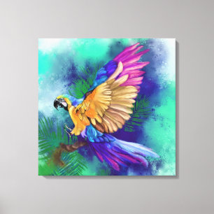 Impressão Em Tela Linda tela de papagaio colorida - Pintura