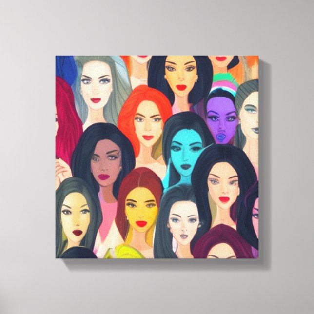 Impressão Em Tela Lindas Mulheres (Frente)