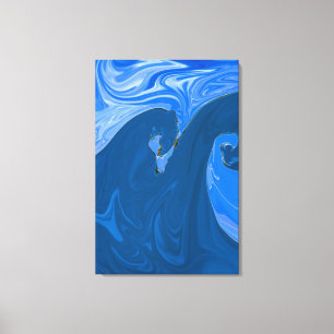 Impressão Em Tela Lindas ondas Abstrato pintando muralha