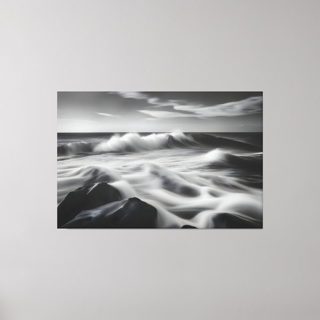 Impressão Em Tela Lindas ondas do mar (Frente)