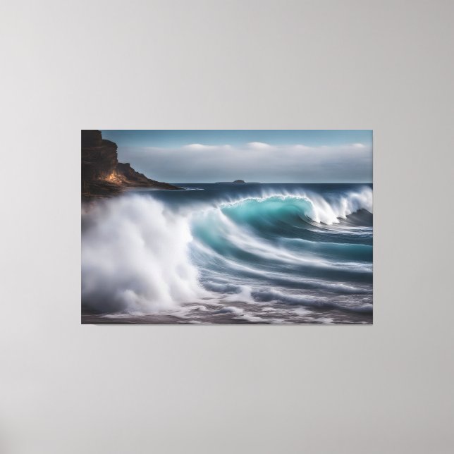 Impressão Em Tela Lindas ondas do mar (Frente)