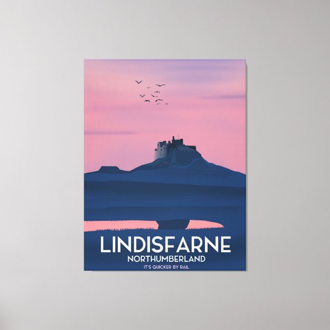 Impressão Em Tela Lindisfarne Northumberland Castle poster de viagen (Frente)