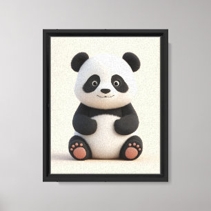 Impressão Em Tela Lindo Bebe Panda Berçário Tela