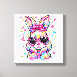 Impressão Em Tela Lindo Coquette Tie Dye Coelho Páscoa Bunny Mulhere