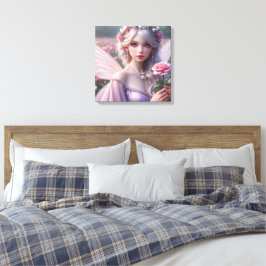 Impressão Em Tela Lindo Fada de Junho em Rosas