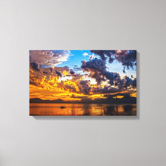 Impressão Em Tela Lindo Fotografia Ao Sol Sobre O Rio Bank