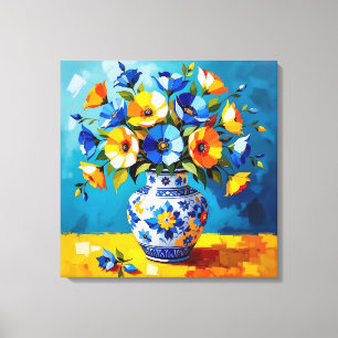 Impressão Em Tela Lindo Vaso de Flores 