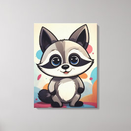 Impressão Em Tela Lindos Desenhos de Guaxaim Animais Kawaii
