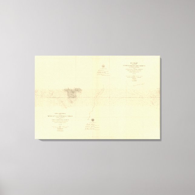 Impressão Em Tela Linea Divisoria Entre México 7 (Frente)