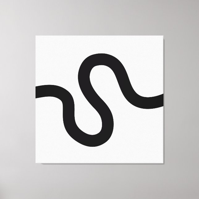 Impressão Em Tela Linha Curvy 02 - Preto em Branco (Frente)