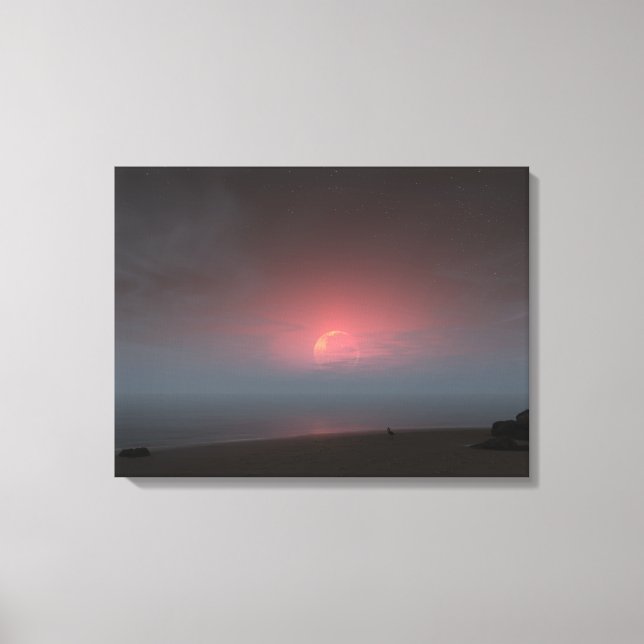 Impressão Em Tela Linha da costa (Noite) (Frente)