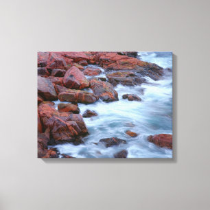 Impressão Em Tela Linha de costa rochosa com água, Canadá
