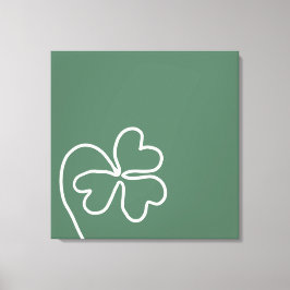 Impressão Em Tela Linha de Folha de Pano Minimalista Desenho Verde