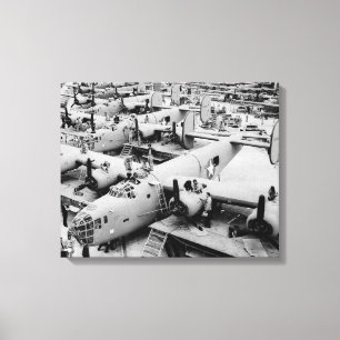 Impressão Em Tela Linha de montagem do bombardeiro B-24, 1943