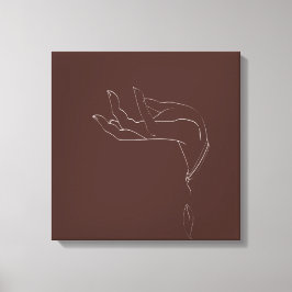 Impressão Em Tela Linha Design de Desenho Mão