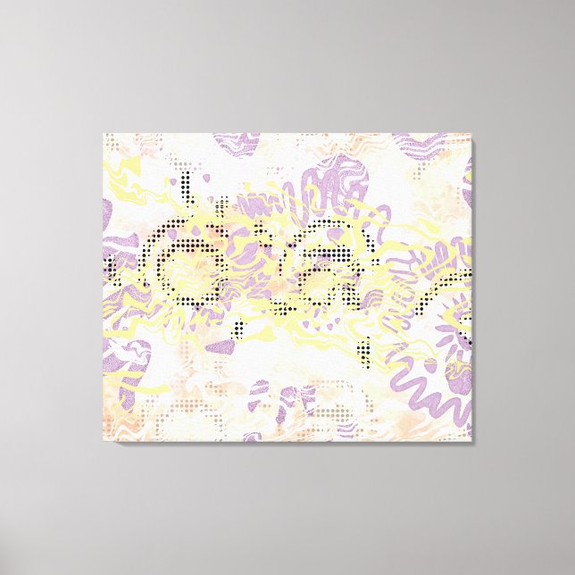 Impressão Em Tela Linhas de uva de mostarda amarela e laranja turvo (Frente)