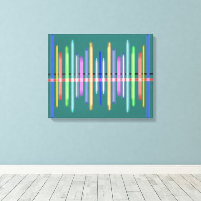 Impressão Em Tela Linhas verticais coloridas não focalizadas (Insitu(piso de madeira))