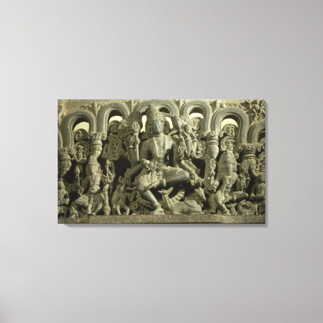 Impressão Em Tela Lintel retratando A Trinidade: Siva, Brahma e Vis (Frente)