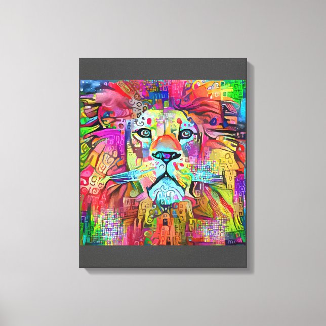 Impressão Em Tela Lion-Face | Zazzle_Growth. (Frente)