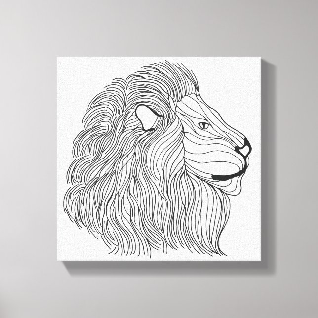 Impressão Em Tela Lion Head inspirado 30 (Frente)