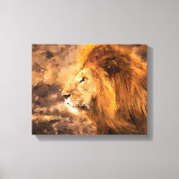 Lion Pintura Ouro King Art