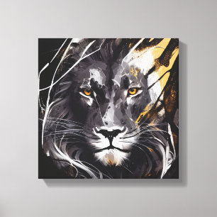 Impressão Em Tela Lion Portrait Animal Painting Willife Adventure