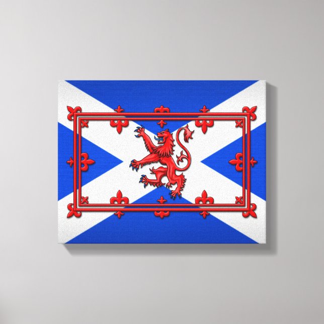 Impressão Em Tela Lion Rampant Na Bandeira Escocesa (Frente)