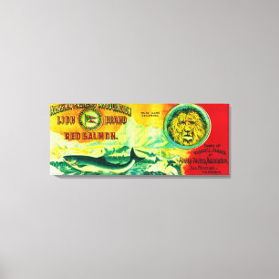 Impressão Em Tela Lion Salmon Can LabelWrangell, AK