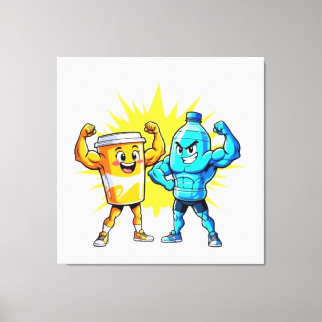 Impressão Em Tela Liquid Strength – Funny Juice & Water Muscle Desig (Frente)