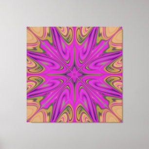 Impressão Em Tela Líquido Psicodélico Colorido Abstrato Roxo Laranja