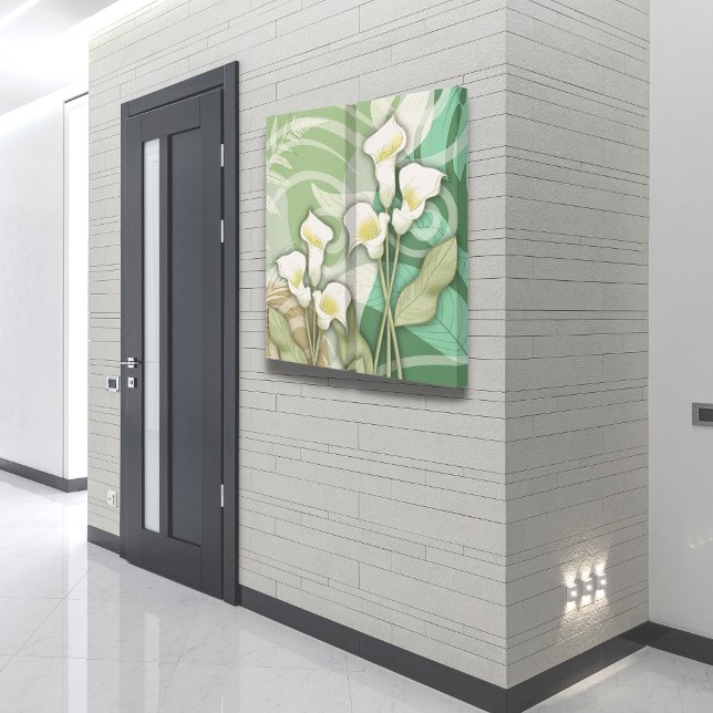 Impressão Em Tela Lírios brancos 24"x24", tela de dois painéis, impr (Criador carregado)