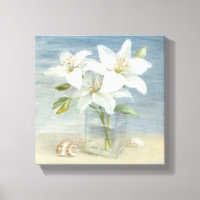 Lírios brancos e conchas