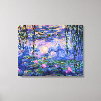 Impressão Em Tela Lírios de Água Monet com Reflexões de Pond