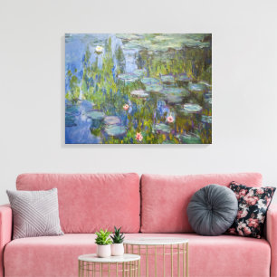 Impressão Em Tela Lírios de água por Claude Monet Impressionista Clá