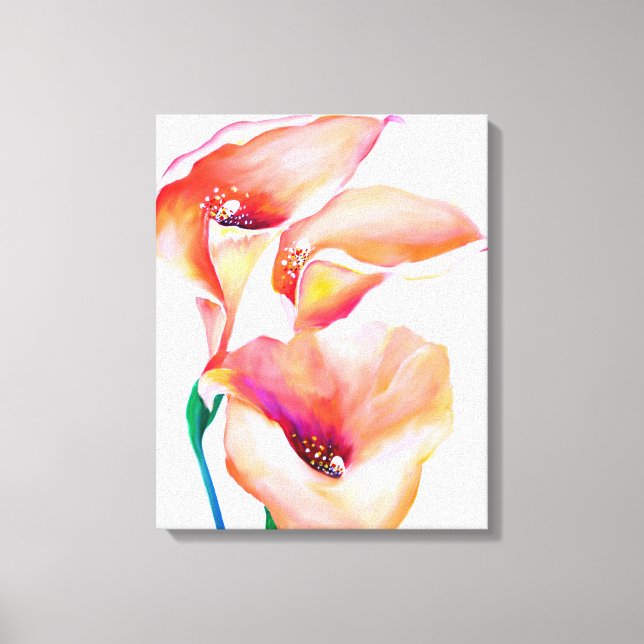 Impressão Em Tela Lírios de Calla de Aquarela Sublime (Frente)