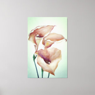 Impressão Em Tela Lírios de Calla de Aquarela Sublime
