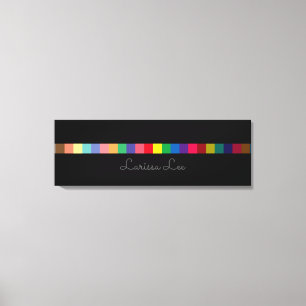 Impressão Em Tela listra colorida com nome, personalizada