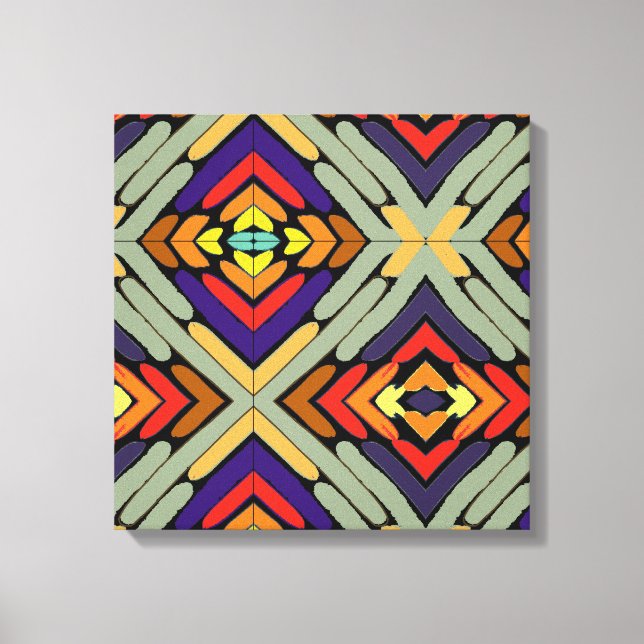 Impressão Em Tela Listras Abstratas Multicoloridas (Frente)