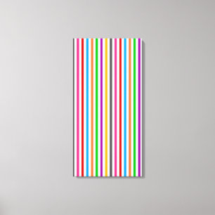 Impressão Em Tela Listras Arco-Íris Colorido Design - Branco