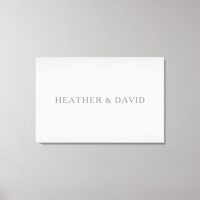 Impressão Em Tela Listras de Cinza de Sobrenome Elegante Monogramas  (Frente)