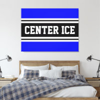 Listras de Hockey Azul Real Preto Branco no CENTRO