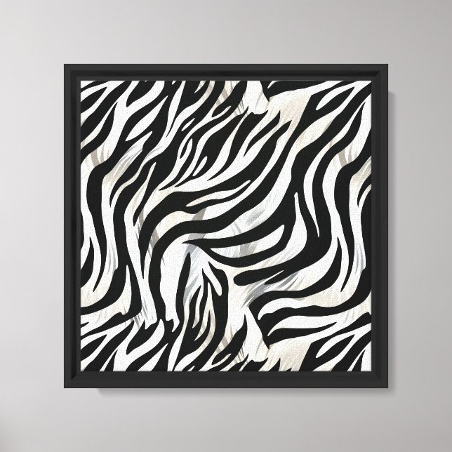 Impressão Em Tela Listras de Zebra Preta Chic (Frente)