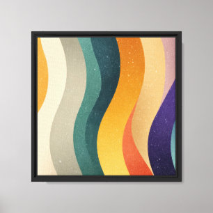 Impressão Em Tela Listras Onduladas Retrô Padrão Abstrato