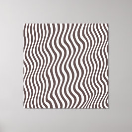 Impressão Em Tela Listras Ópticas Marrons